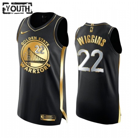 NBA Børn Trøje Golden State Warriors Andrew Wiggins 22 2020-21 Sort Golden Edition  Swingman